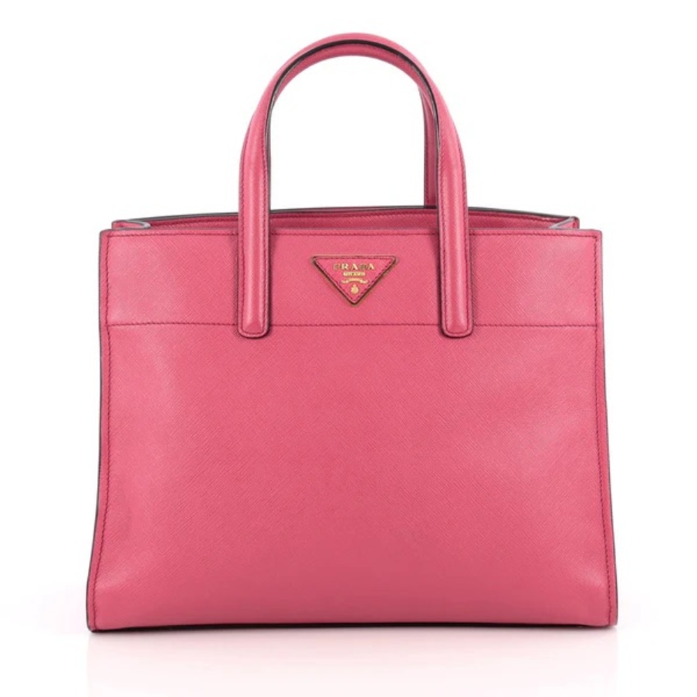 Prada Pink Saffiano Leather Tote Bag